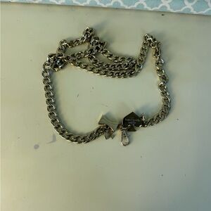 kate spade Silver-Tone Chain Belt with Heart Tag